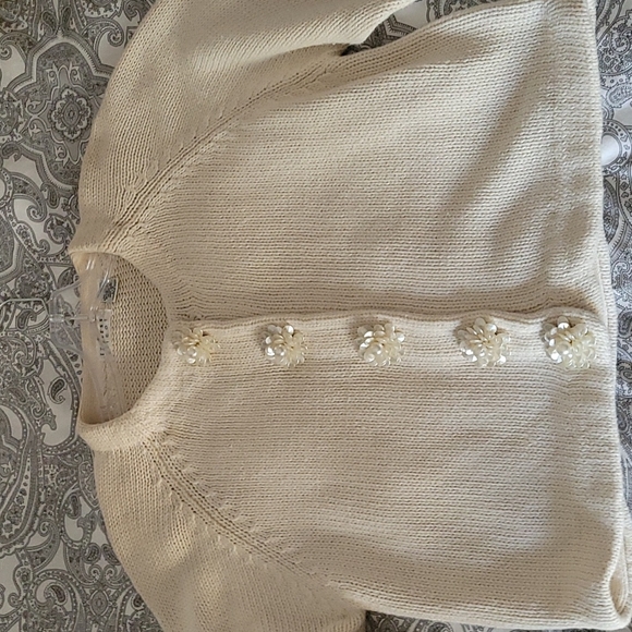 Express Tricot Embellished Beaded Buttons Dressy Cardigan Sweater - Size Large - Picture 7 of 10